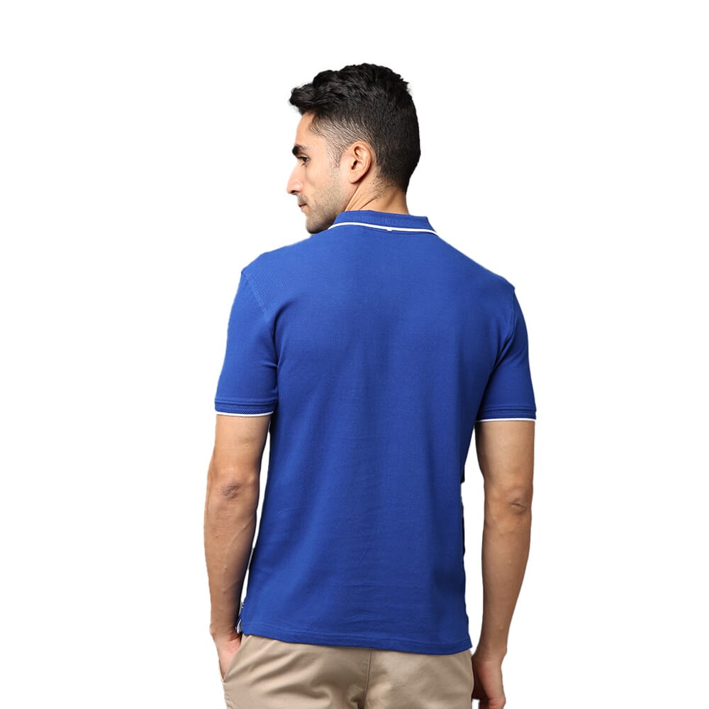 Greys&Blues Pima Collar T-Shirt-Royal Blue with White